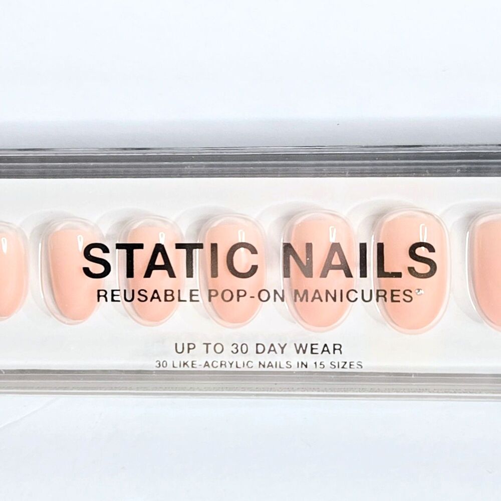 STATIC NAILS REUSABLE Pop-On Manicures Jet Setter Round 30 Nails NEW IN BOX
